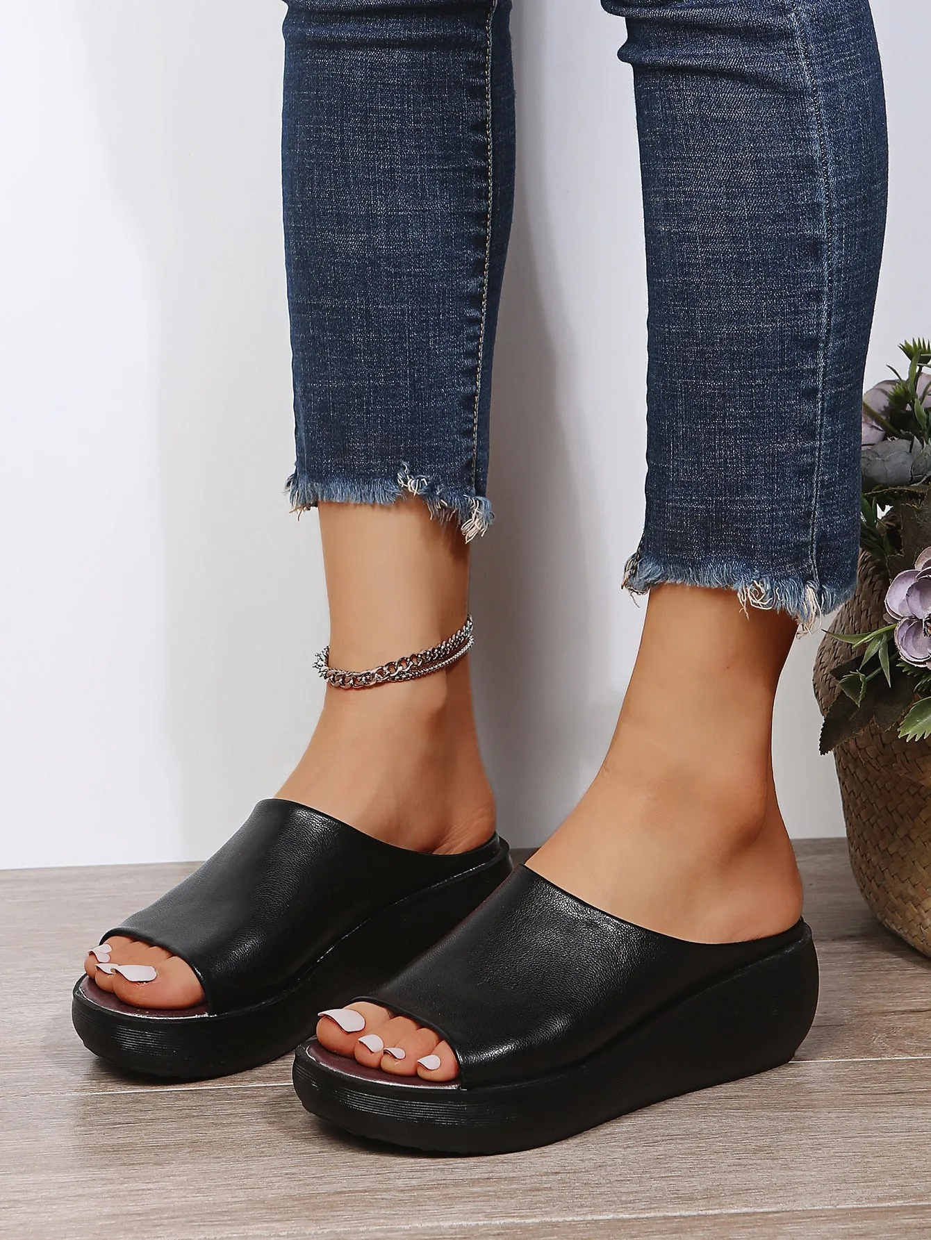 Comfy Ladies Leather Sole Slippers